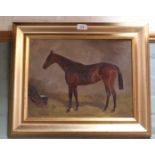 A G Haigh oil on canvas of Racehorse Sceptre, Newmarket 1901,