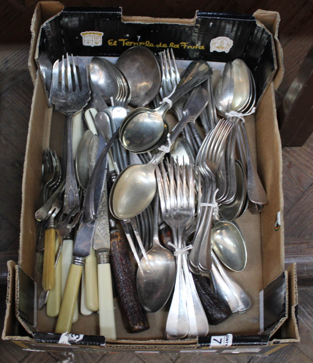 Various silver plated cutlery