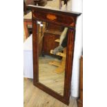 An early 19th Century inlaid mahogany wall hanging mirror