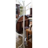 A modern white painted pine hat stand
