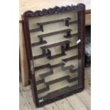 A late 19th Century Oriental hardwood glazed display cabinet with section shelf interior