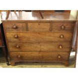 A late Victorian mahogany five drawer chest