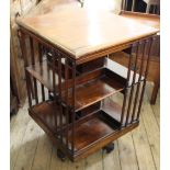 A Victorian mahogany revolving library bookcase