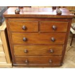 A late Victorian mahogany chest of five drawers