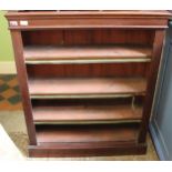 A late Victorian mahogany bookcase with adjustable shelves