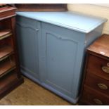 A Victorian continental two door blue painted cupboard