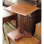 A Victorian mahogany wine table and an oak low table