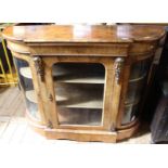 A mid Victorian burr walnut credenza with ormolu decoration