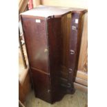 A late 19th Century mahogany two door wall hanging hall cupboard with coat hooks