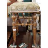 A Victorian mahogany upholstered stool