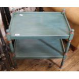A two tier stand painted sea green