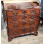 A late 19th Century mahogany four drawer chest of small proportions in a Georgian style