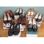 Eight pairs of vintage shoes including Laura Ashley and Bally