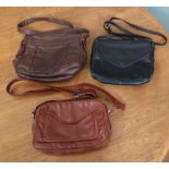 Three 1980's leather handbags