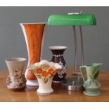 Various 1930's themed ceramics and a lamp