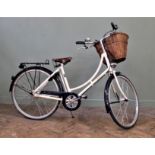 An as new lady's Pashley bicycle with Brookes leather saddle and wicker basket