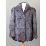 A French grey rabbit 1940's style coat,