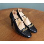 A pair of vintage Bally shoes, size 40 1/2 and shoe lasts and a pair of Rebeccas Sanver shoes,