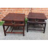 Two Chinese style bamboo effect tables by Maitland & Glascoe,