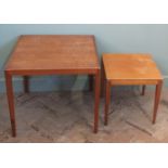 Two square occasional tables with tapered legs