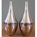 A pair of Georg Jensen silver plate vases