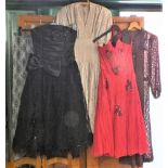 A mixed lot of lady's evening dresses