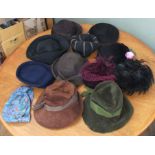 A selection of vintage hats