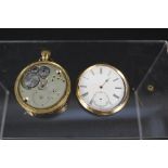 An 18ct gold pocket watch, English movement, continental case,