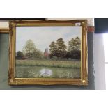 M Parker oil on board 'Bungay Across the Waveney',