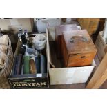 A cased German O Himnler microscope, a Watson 'Kima' microscope,