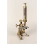 A brass microscope by R Fields & Son Birmingham