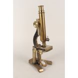 A brass microscope by R Fields & Son Birmingham