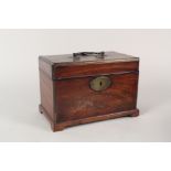 A 19th Century mahogany two compartment tea caddy