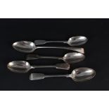 Four Victorian silver serving spoons by George Adams,