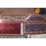 Three Persian style floral rugs plus three Turkish floral Persian pattern rugs