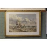 Henry Moore 1896 watercolour of sail and steam ships,