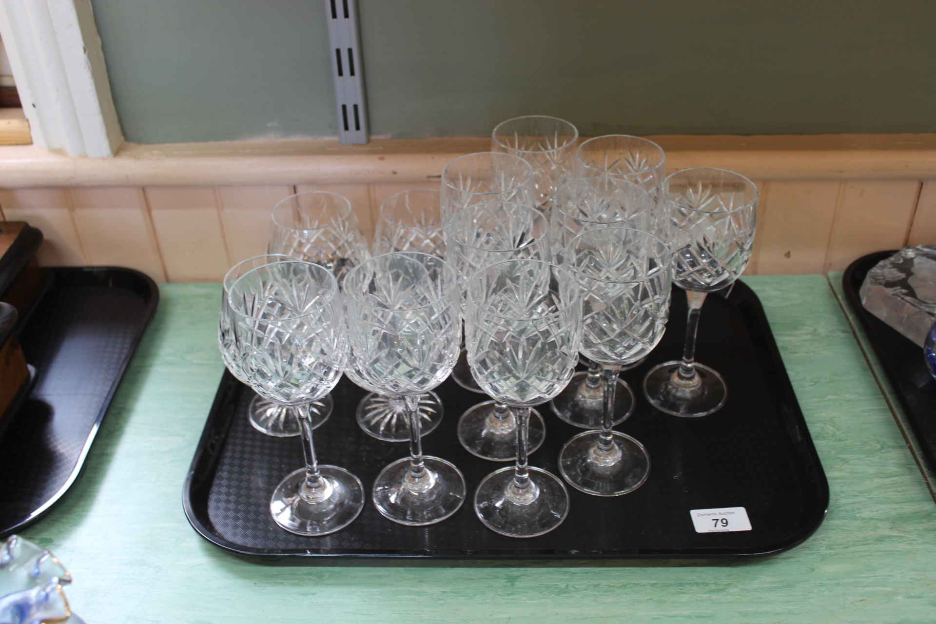 Bohemian cut glass wine glasses