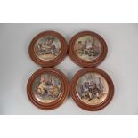 Four framed Victorian pot lids, A Pair, Dr Johnson,