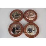 Four framed Victorian pot lids, The Late Prince Consort, Albert and Princess Alexandra,