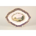 A 19th Century Derby shaped dish with view near Belper painting