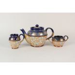A Royal Doulton Slaters patent three piece tea set