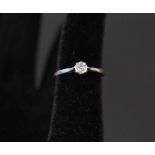 A platinum illusion set diamond ring,