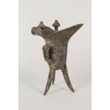 A Chinese bronze ritual vessel,