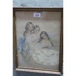 A Victorian watercolour, Henrietta, Mary and Emily,