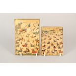 Two Persian horse and rider paintings on ivory