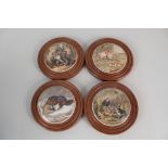 Four framed Victorian pot lids, The Game Bag, The Snowdrift,