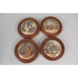 Four framed Victorian pot lids, High Life, Lend a Bite,