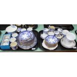 A Victorian blue and white tea set,