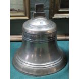 A heavy brass ships bell by Mears & Stainbank London,