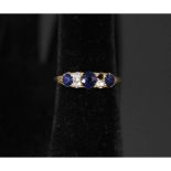 A Victorian 18ct gold diamond and sapphire ring,